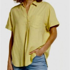 Madewell Linen-Blend Swenson Popover Shirt NWT